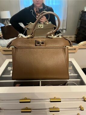 Structured Top-Handle Satchel in Brown